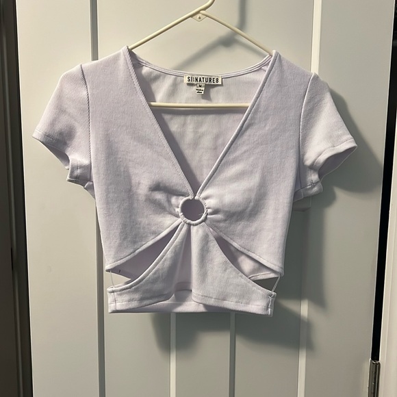 White Crop Top - Picture 1 of 5